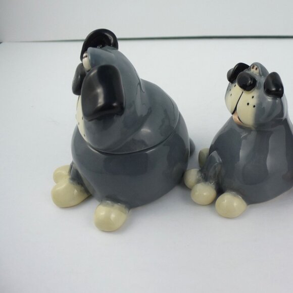 3 Russ Berrie Douglass Ceramic Dog Figurines, Large One is Trinket Box - Picture 7 of 13